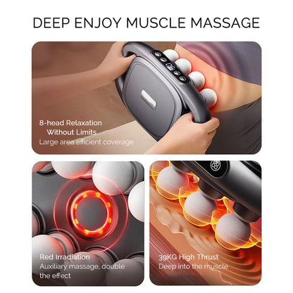 8 Heads High-Frequency Vibration Shoulder Neck Back Muscle Relaxation Massager