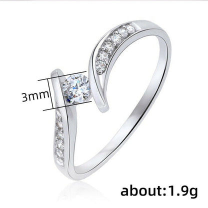 Happy Embrace Twisted Arm Zircon Ring