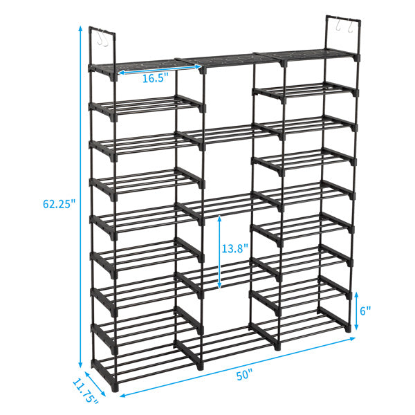 3 Rows And 9 Layers With Hooks Can Hold 50 Pairs Of Shoe Racks