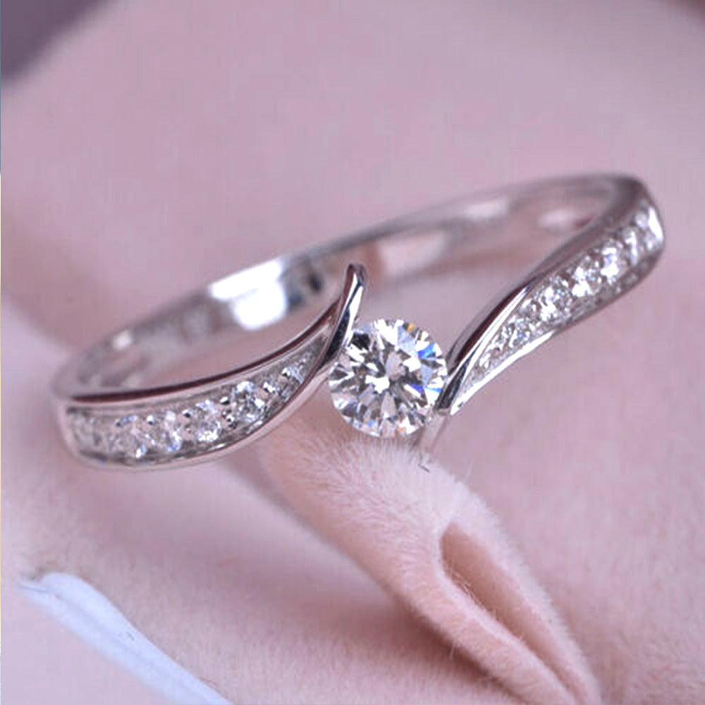 Happy Embrace Twisted Arm Zircon Ring