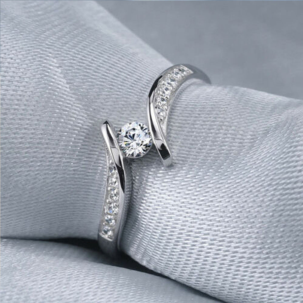 Happy Embrace Twisted Arm Zircon Ring