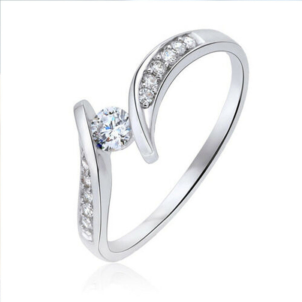 Happy Embrace Twisted Arm Zircon Ring